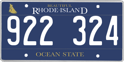 RI license plate 922324