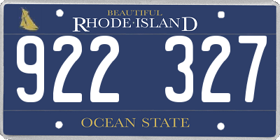 RI license plate 922327