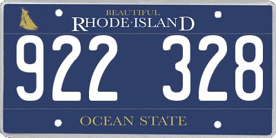 RI license plate 922328