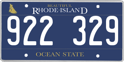 RI license plate 922329