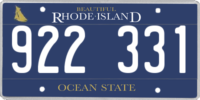 RI license plate 922331