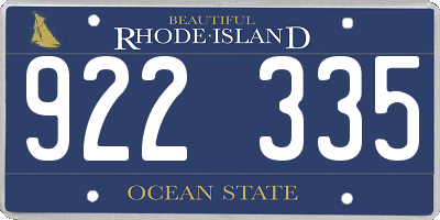 RI license plate 922335
