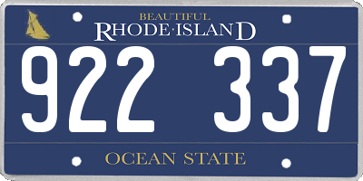 RI license plate 922337