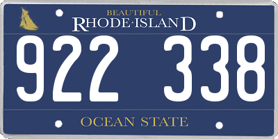 RI license plate 922338