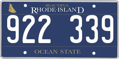 RI license plate 922339