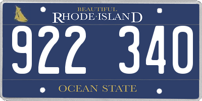 RI license plate 922340