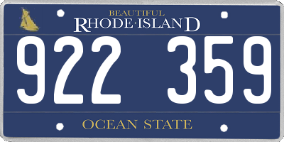 RI license plate 922359