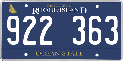 RI license plate 922363