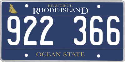 RI license plate 922366