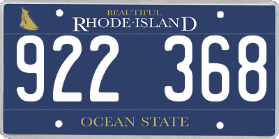 RI license plate 922368
