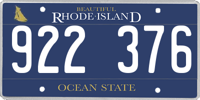RI license plate 922376