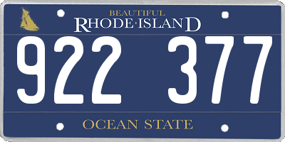 RI license plate 922377