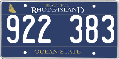 RI license plate 922383