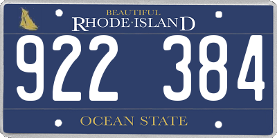 RI license plate 922384