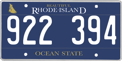 RI license plate 922394