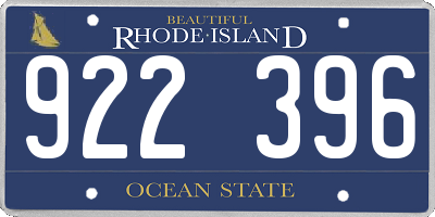 RI license plate 922396