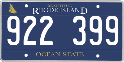 RI license plate 922399