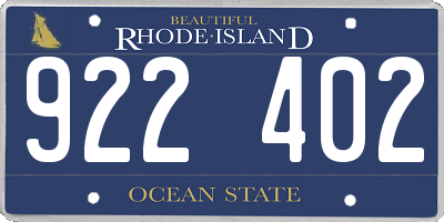 RI license plate 922402