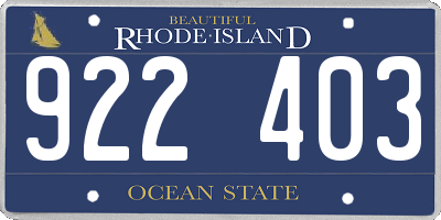 RI license plate 922403