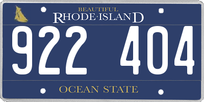 RI license plate 922404