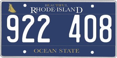 RI license plate 922408
