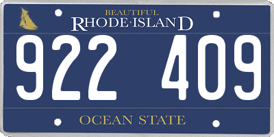 RI license plate 922409