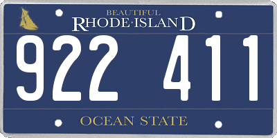 RI license plate 922411