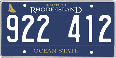 RI license plate 922412