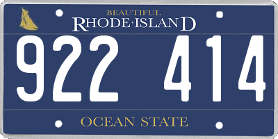 RI license plate 922414