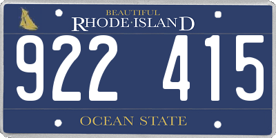 RI license plate 922415