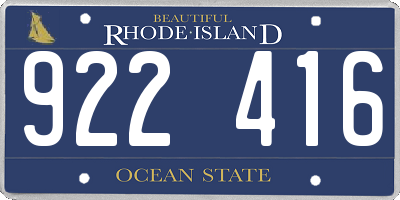 RI license plate 922416