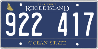RI license plate 922417