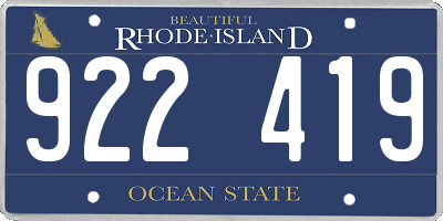RI license plate 922419