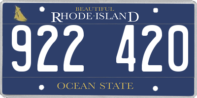 RI license plate 922420