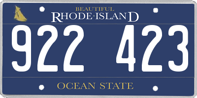 RI license plate 922423