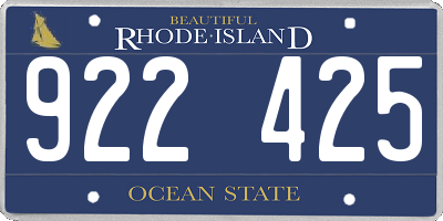 RI license plate 922425