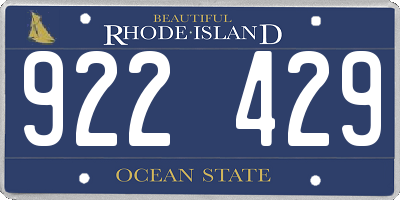 RI license plate 922429