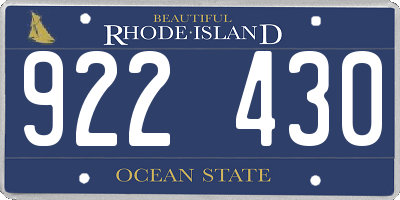 RI license plate 922430