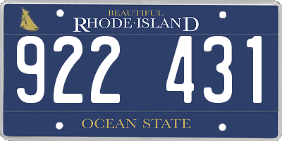 RI license plate 922431