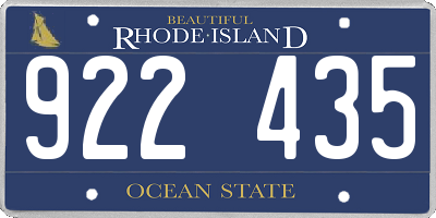 RI license plate 922435