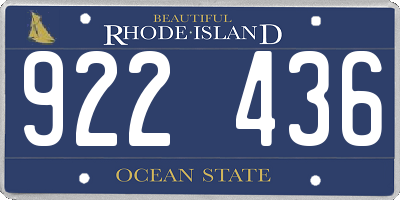 RI license plate 922436