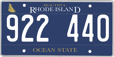 RI license plate 922440