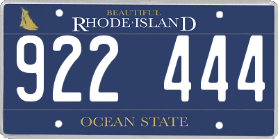 RI license plate 922444