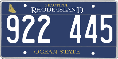 RI license plate 922445