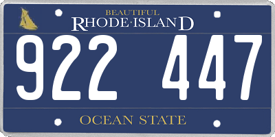 RI license plate 922447