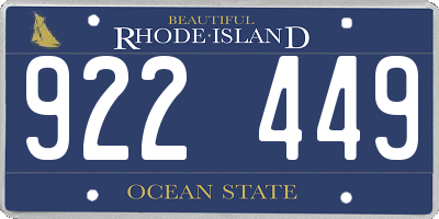 RI license plate 922449