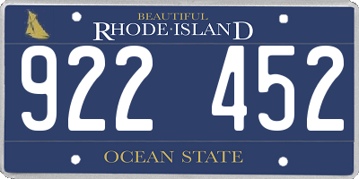 RI license plate 922452