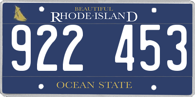 RI license plate 922453