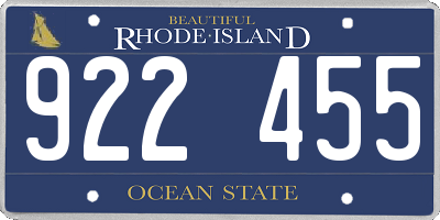 RI license plate 922455