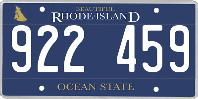 RI license plate 922459